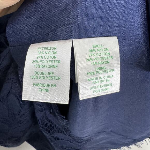 Lilly Pulitzer Kayleigh Shift Dress Womens 6 Navy Fern Gallery Lace Cocktail - Picture 14 of 15